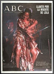 «Llanto por la muerte de Lola». ABC titulaba la portada del 17 de mayo de 1995 que dedicaba al adiós a la Faraona. También ocupó las primeras páginas de los periódicos en 1987 por sus problemas con Hacienda.