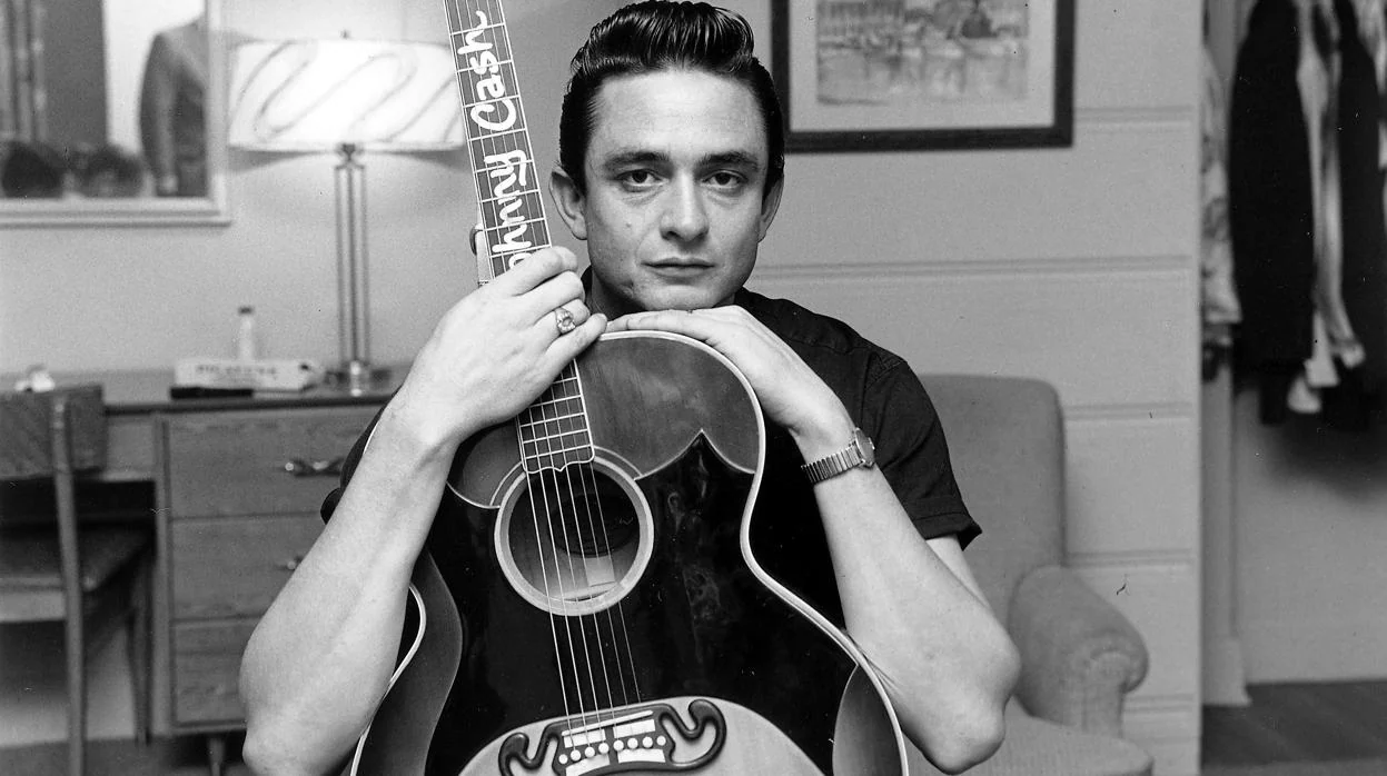 Johnny Cash en blanco y negro