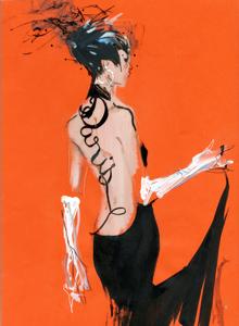 Una ilustración de David Downton para Gaultier
