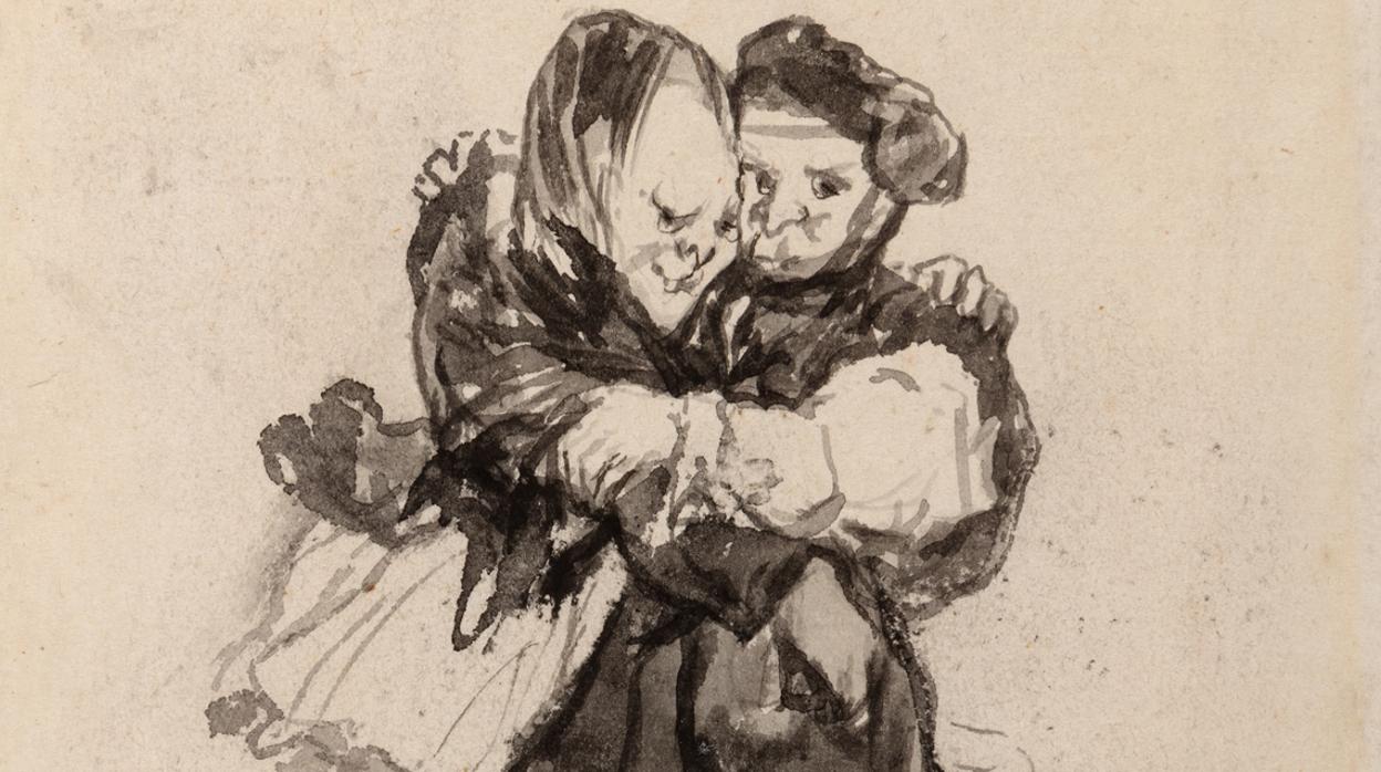 Detalle de «Visiones», dibujo de Goya