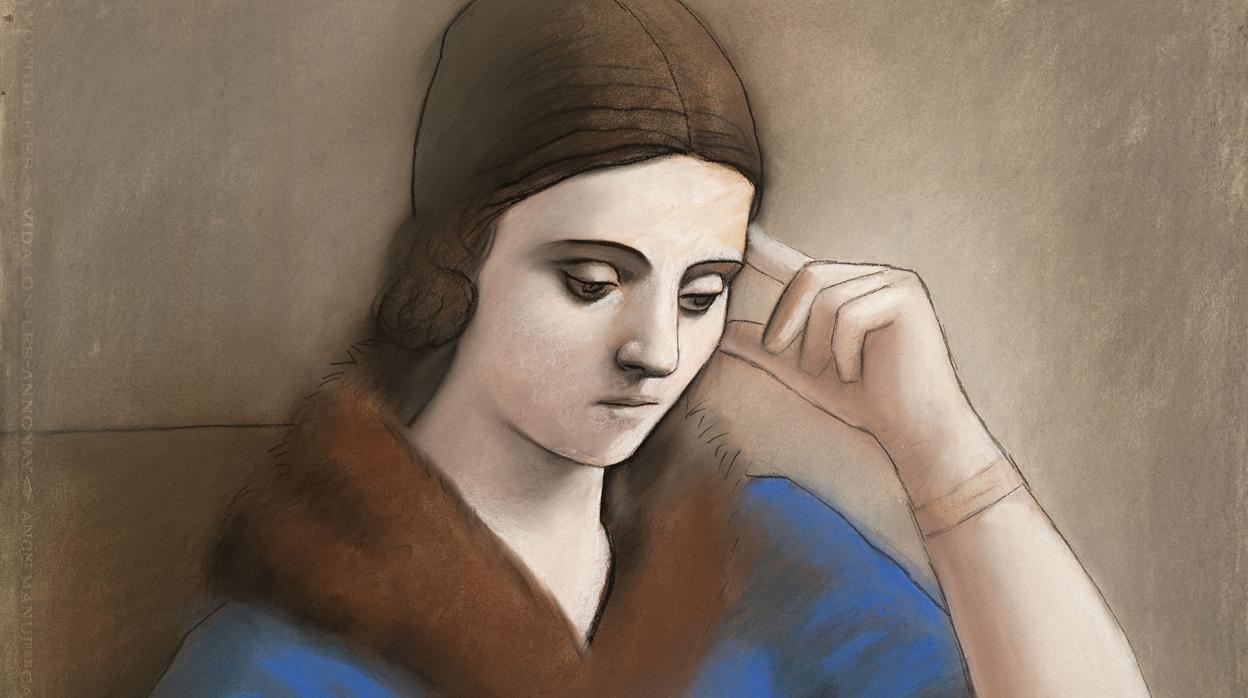 Picasso. «Olga pensativa» (1923). Detalle. Museo Picasso, París