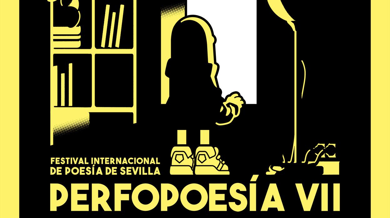 El carte del Festival Internacional de Poesía de Sevilla Perfopoesía es obra del ilustrador Antonio Hitos