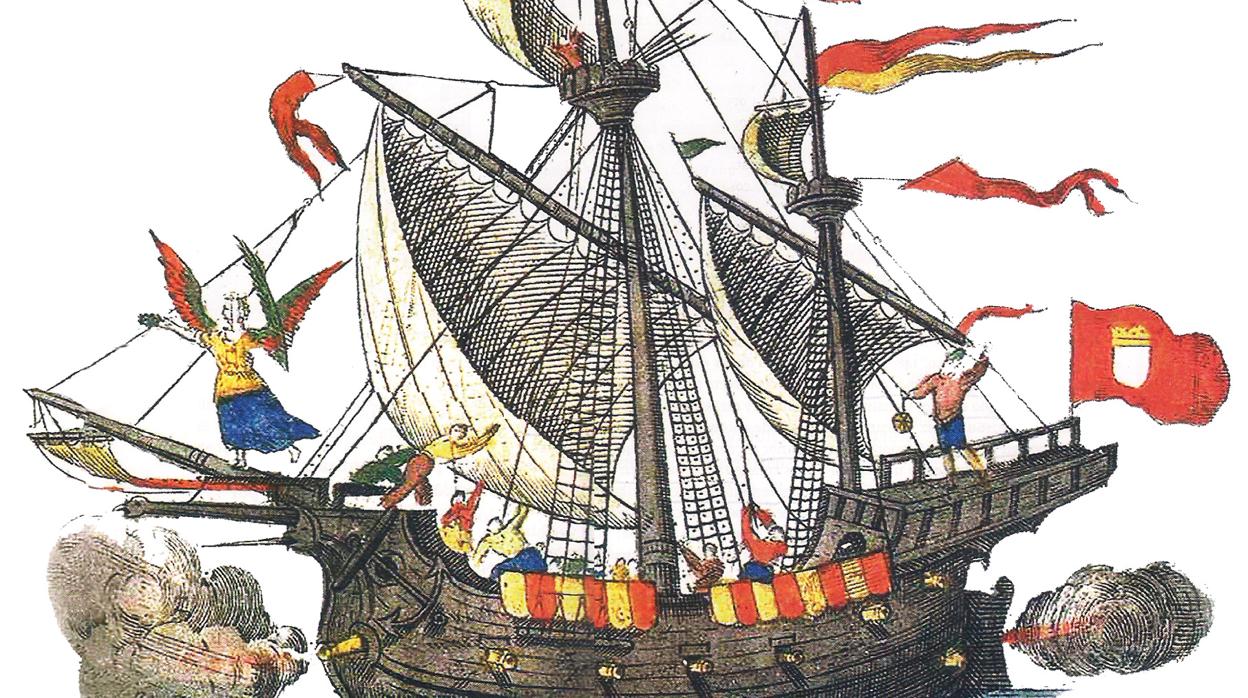 Detalle de la Nao Victoria (Biblioteca Nacional)