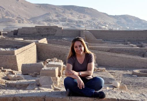Fotografía facilitada por la arqueóloga Myriam Seco, líder de la misión y las excavaciones del yacimiento del Templo de Millones de Años de Tutmosis III,