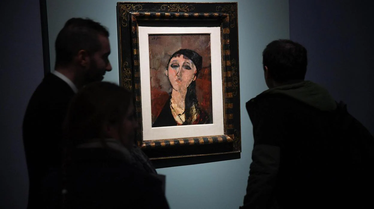 Una de las supuestas obras de Modigliani que colgaron en 2017 en el Palacio Ducal de Génova