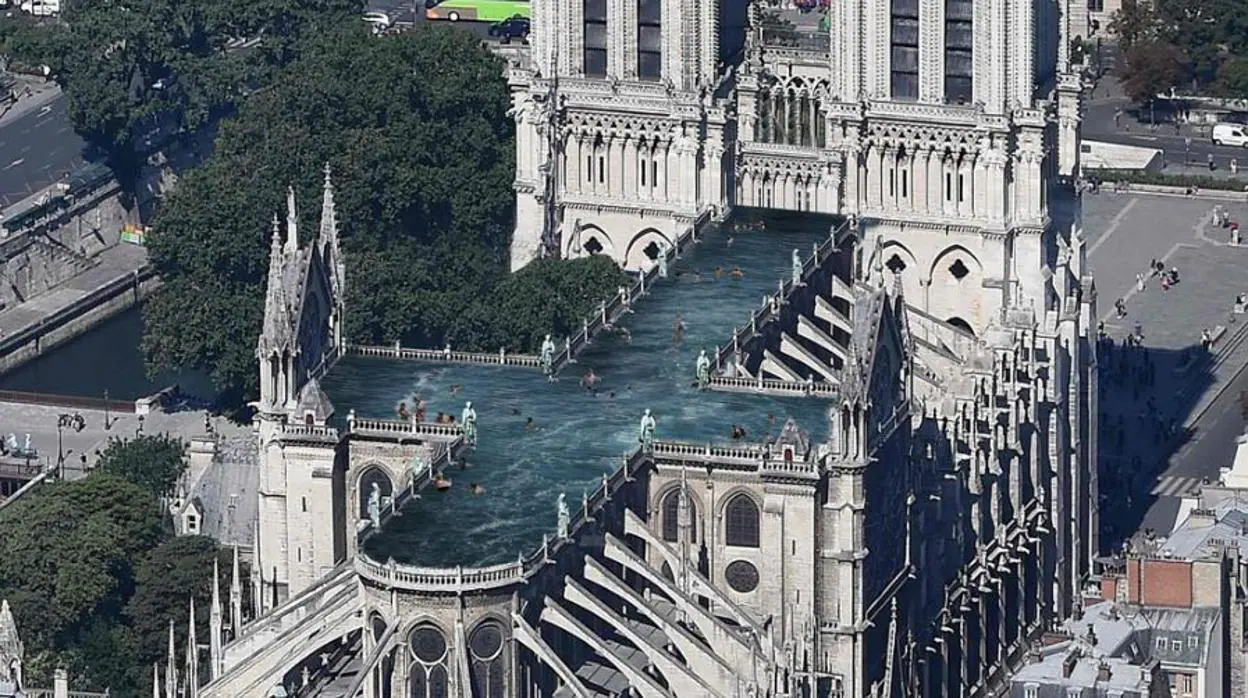 Imagen virtual de la reconstrucción de Notre Dame por parte del estudio Ulf Mejergren Architects