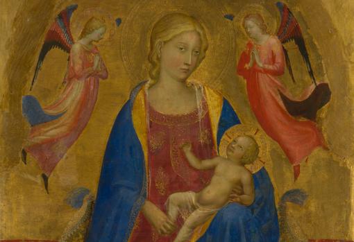 «La Virgen y el Niño con cuatro ángeles», de Fra Angelico. Detalle.