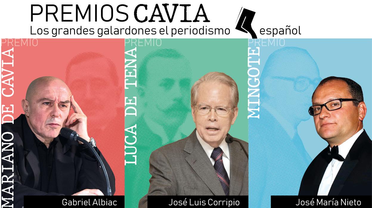 Gabriel Albiac, José Luis Corripio y José María Nieto, premios Cavia, Luca de Tena y Mingote