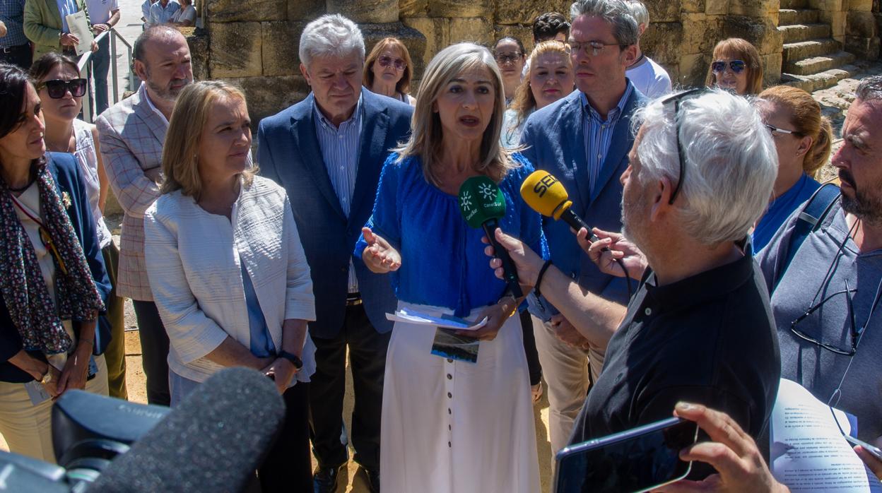 La consejera Patricia del Pozo atendió a los medios este viernes en Itálica