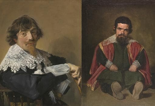 A la izquierda, «Retrato de un hombre», de Frans Hals (Rijksmuseum, Ámsterdam). A la derecha, «El bufón el Primo», de Velázquez (Museo del Prado)