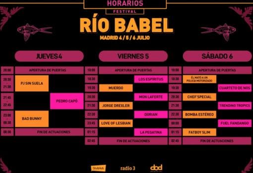 Festival Río Babel: cartel, horarios, accesos y entradas