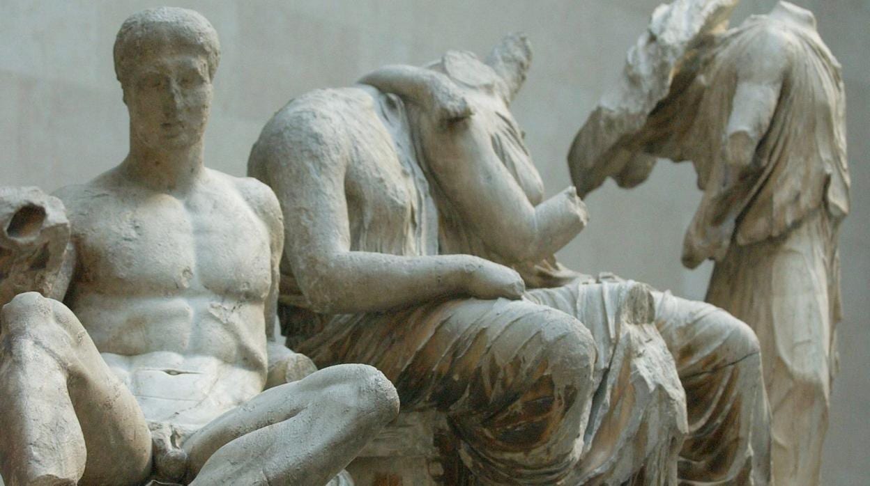 Una parte de las esculturas de mármol del Partenón que se encuentran en el Museo Británico