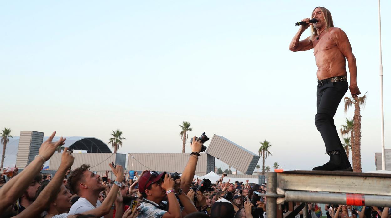 El cantante estadounidense Iggy Pop, durante su actuación este jueves en la primera jornada del Mad Cool 2019