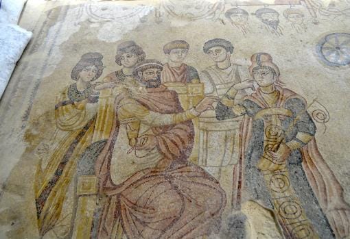 Detalle de una de las escenas del mosaico