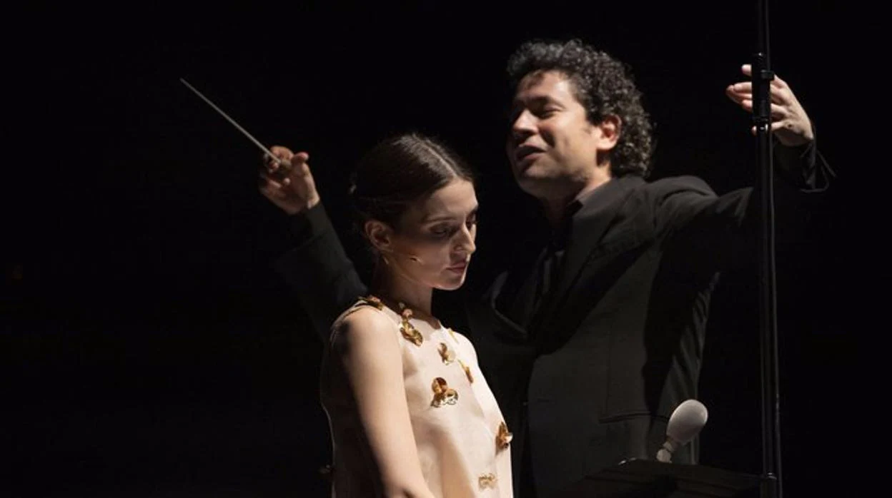 María Valverdey Gustavo Dudamel, durante su actuación en el Festival de Peralada