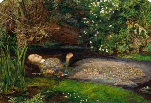 Una de las obras más conocidas para las que Elizabeth Siddall posó fue «Ofelia», de John Everett Millais, en 1852