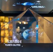 Un holograma del planeta virtual Calypso, por el que se pagaron cerca de 6 millones de dólares