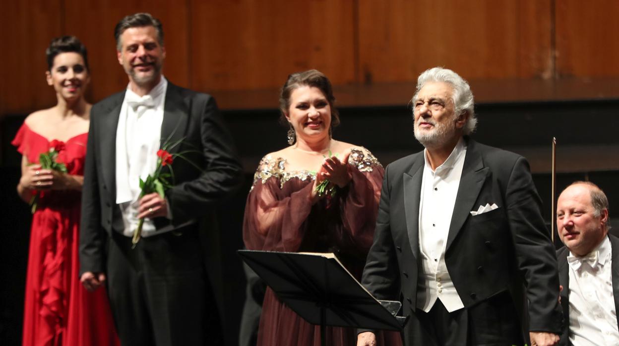 Plácido Domingo en Salzburgo el pasado mes de agosto durante la interpretación de «Luisa Miller»