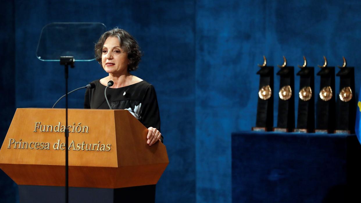 Sandra Myrna Díaz, durante su discurso