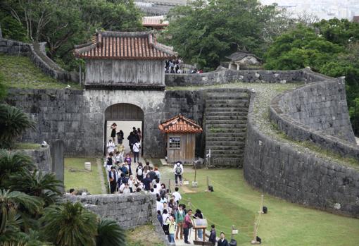 El castillo de Shuri antes de incendiarse