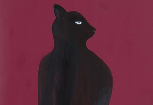 «Imperterrito Gato Negro». Acuarela sobre papel (51,5 x 31 cm)