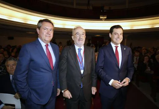 Juan Espadas, Santiago Muñoz y Juan Manuel Moreno