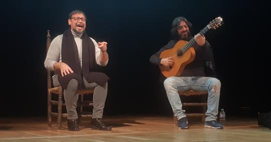 José Valencia y Juan Requena durante los ensayos del recital