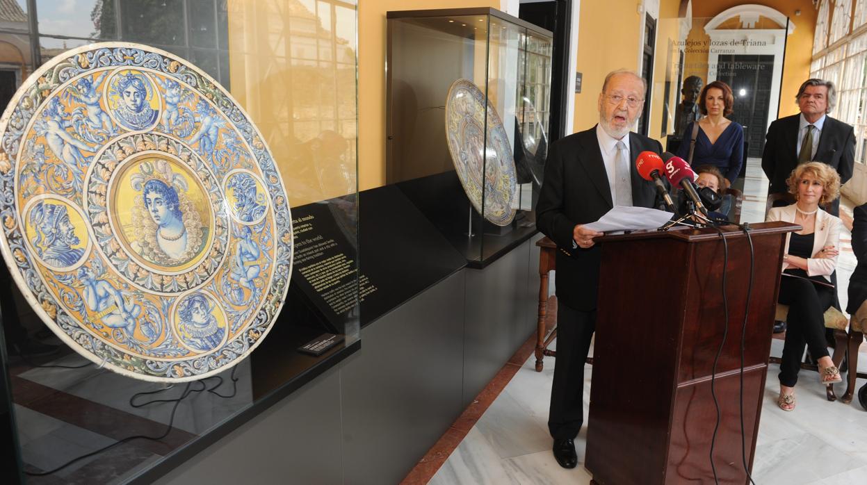 Vicente Carranza, el día de la inauguración de la exposición del Alcázar