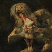 Detalle de «Saturno devorando a su hijo», de Goya