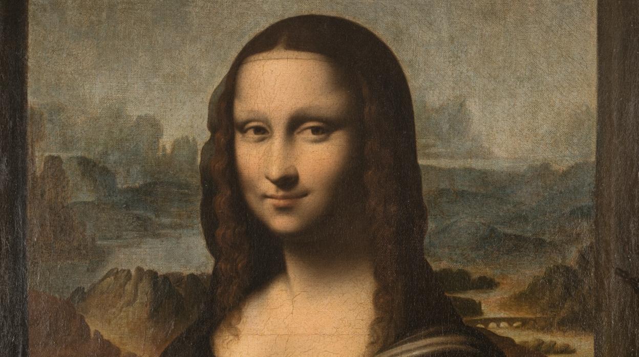 Detalle de la copia de la Mona Lisa subastada en París