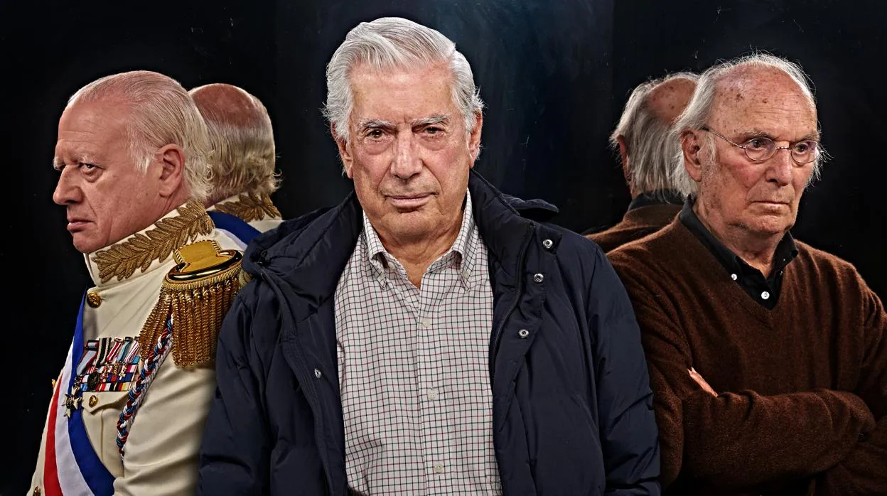 Juan Echanove, Mario Vargas Llosa y Carlos Saura