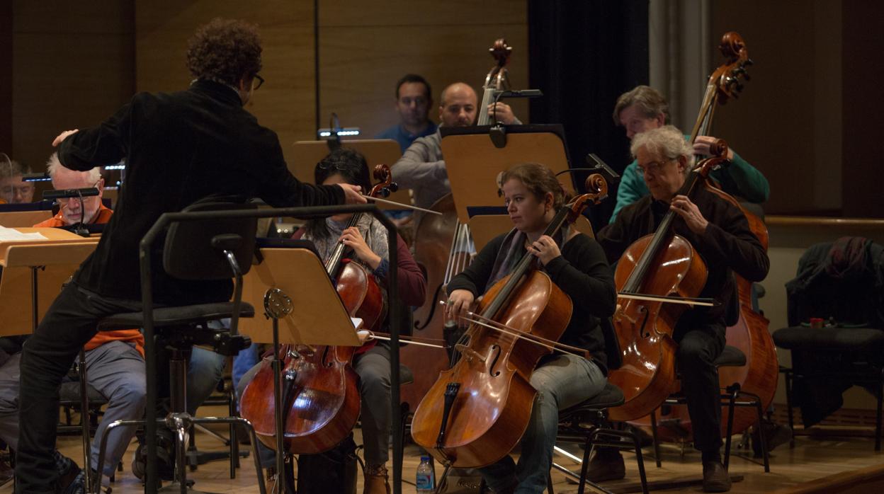 Músicos de la Real Orquesta Sinfónica de Sevilla durante un ensayo