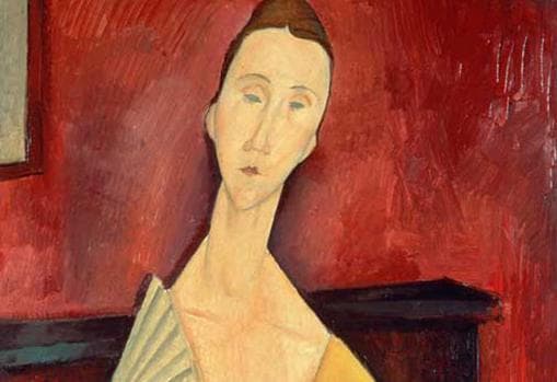 Detalle de «La femme à l'éventail», de Modigliani