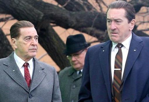 Escena de «El irlandés» con Al Pacino y Robert De Niro