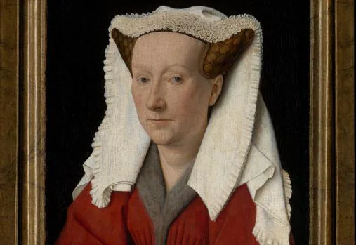 Detalle de «Margarita van Eyck», que pintó su marido, Jan van Eyck