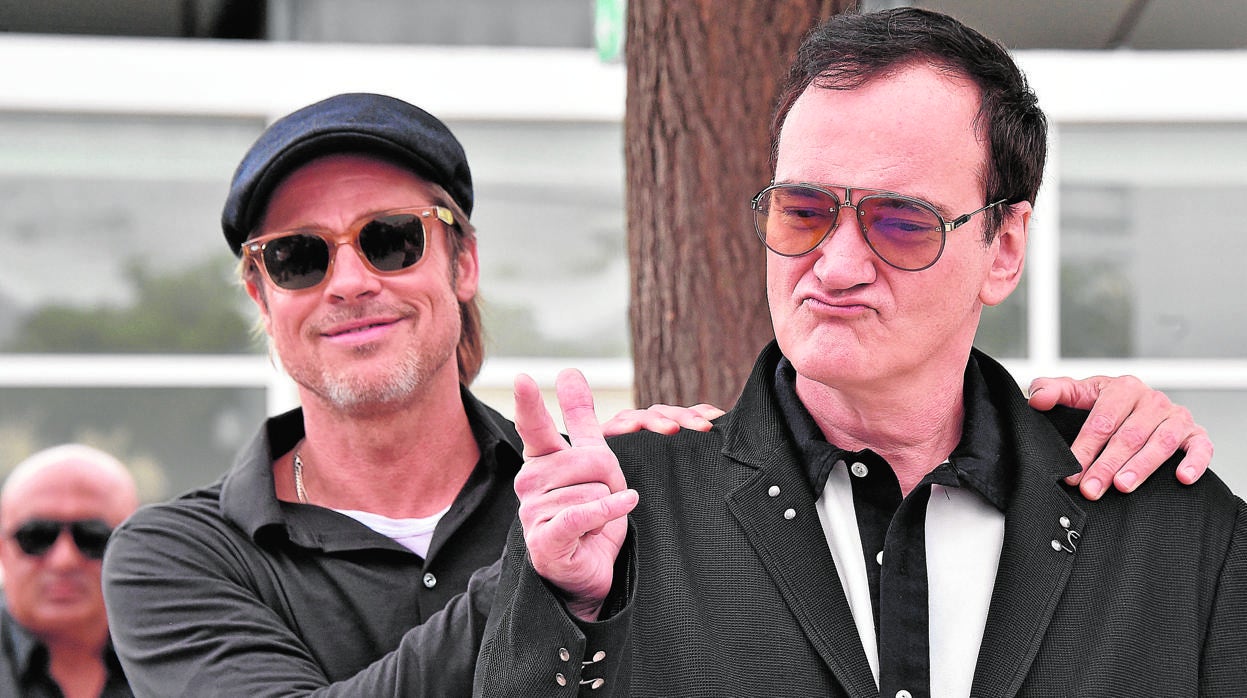 Tarantino y Brad Pitt en la presentación en Cannes de «Érase una vez en... Hollywood»