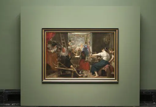 Imagen de 'Las Hilanderas' de Velázquez con el nuevo enmarcado
