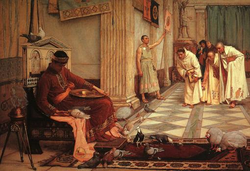 Los favoritos del Emperador Honorius, por John William Waterhouse, 1883.