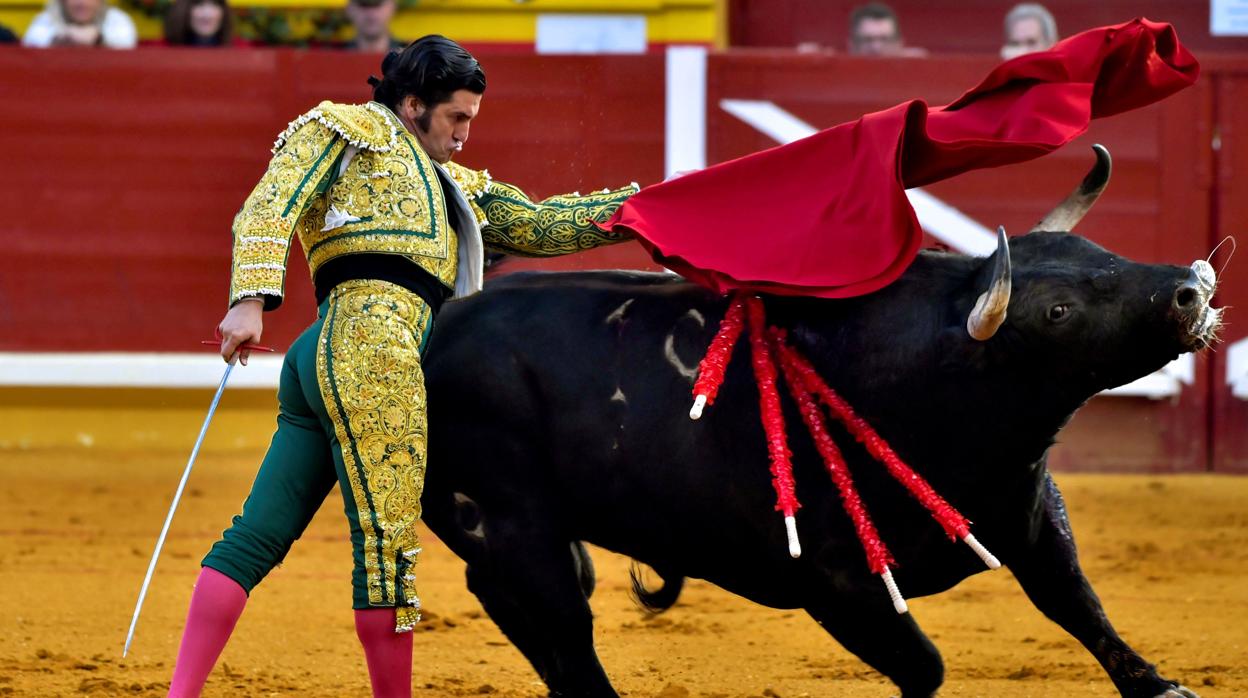 Morante de la Puebla, en un pase de pecho