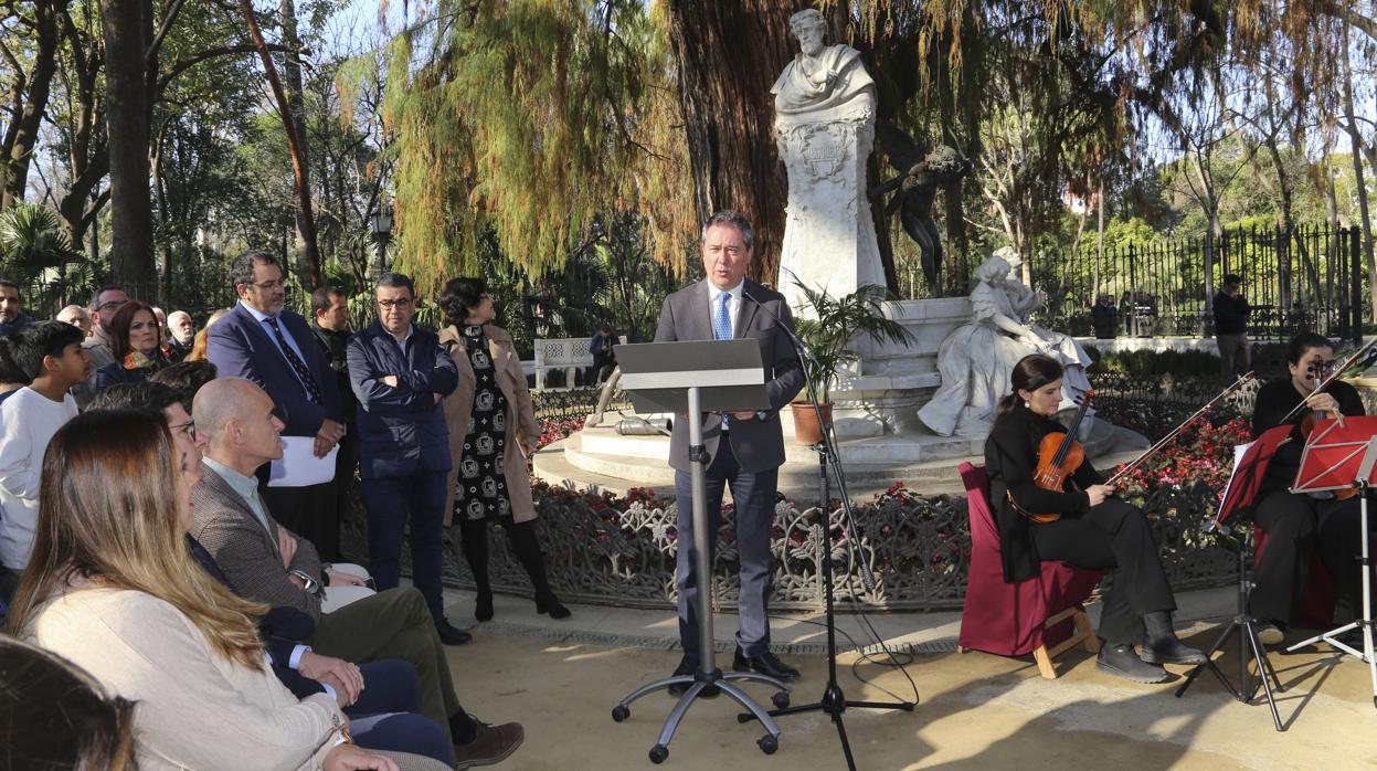 Juan Espadas durante la inauguración oficial del Año Bécquer el pasado 17 de febrero