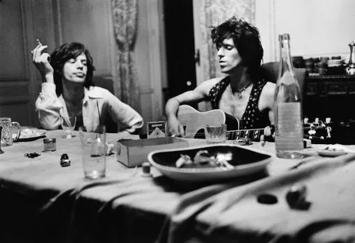 Mick Jagger y Keith Richards, durante el encierro del 72 en Francia