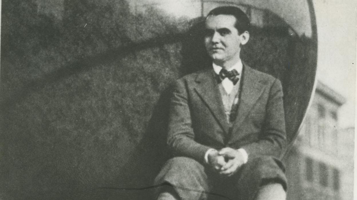 Federico García Lorca en la Universidad de Columbia, en Nueva York