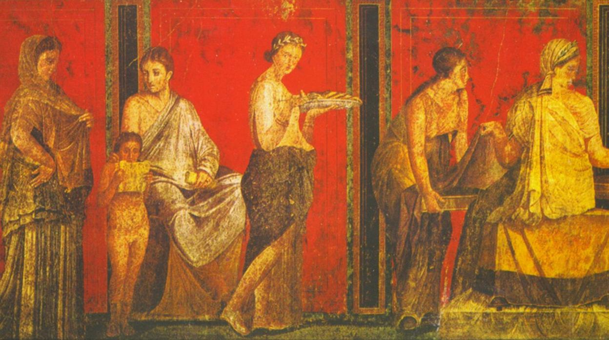 Uno de los espectaculares frescos de Pompeya