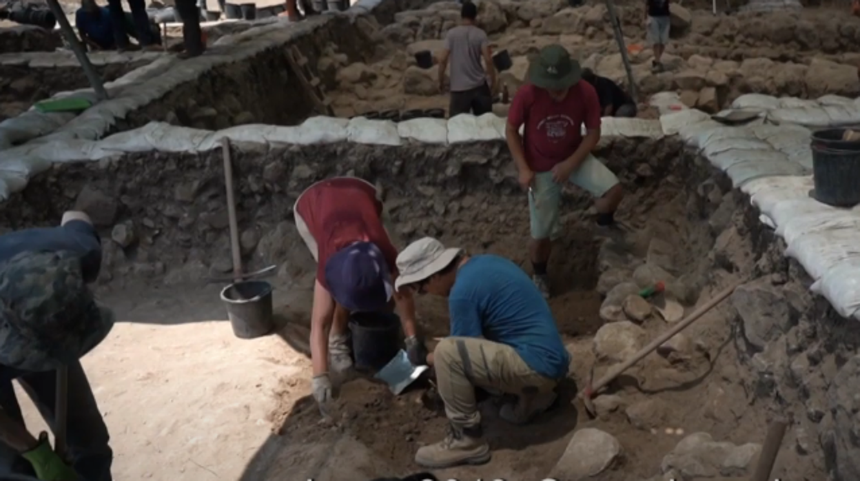 Imágenes de archivo de las excavaciones en la presunta Ziklag