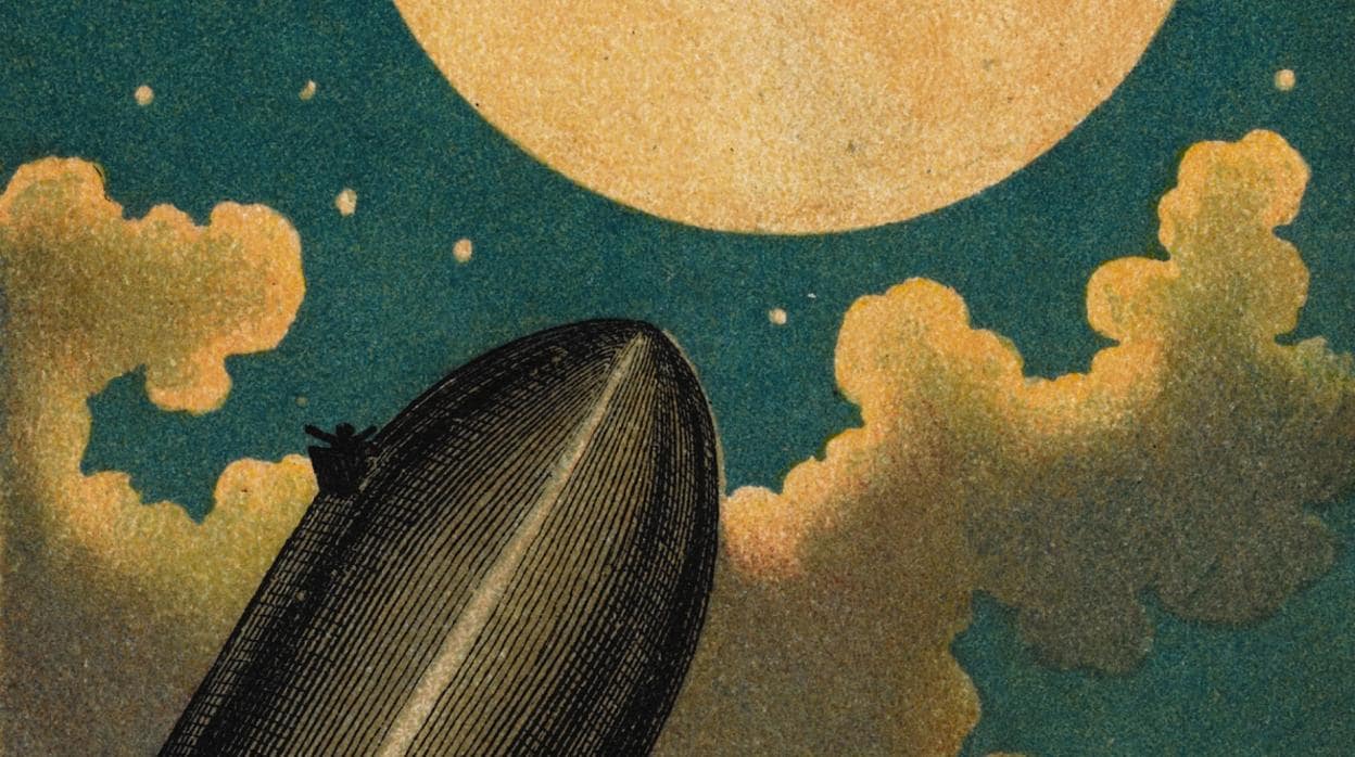 Ilustración de la primera edición de «De la Tierra a la Luna», de Julio Verne