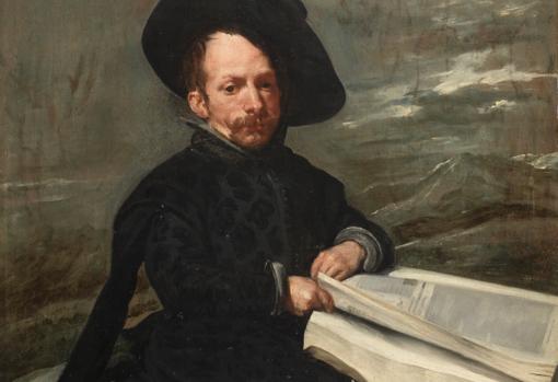 Detalle de "Bufón con libros", de Velázquez