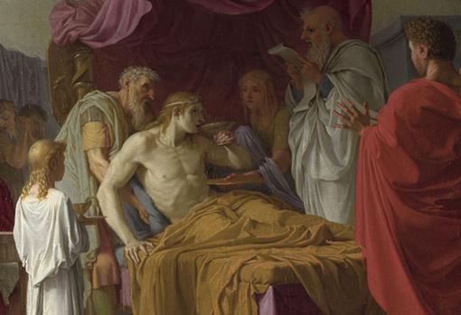 Detalle de «Alejandro y su médico», de Eustache Le Sueur