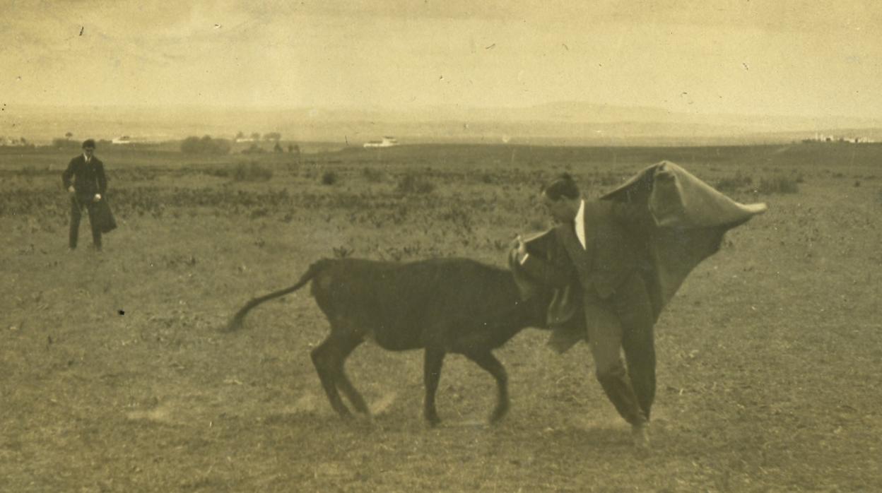 Joselito hace el galleo del bu a campo abierto