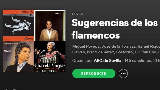 Una lista de Spotify reúne todas las recomendaciones de los artistas del flamenco