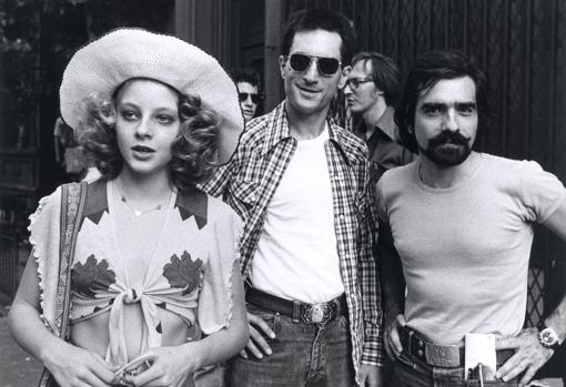 Scorsese con De Niro y Jodie Foster durante el rodaje de «Taxi Driver»